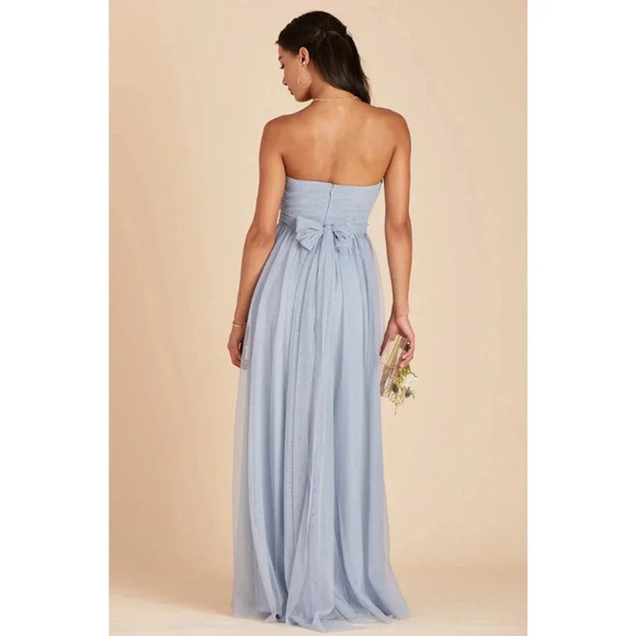 NWT Birdy Grey Christina Convertible Maxi Dress Sweetheart Tulle Dusty Blue M - Picture 5 of 8
